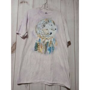 The‎ Mountain Tshirt Ladies 2xl Lavender Tie-dye Wolf Hippie Native American